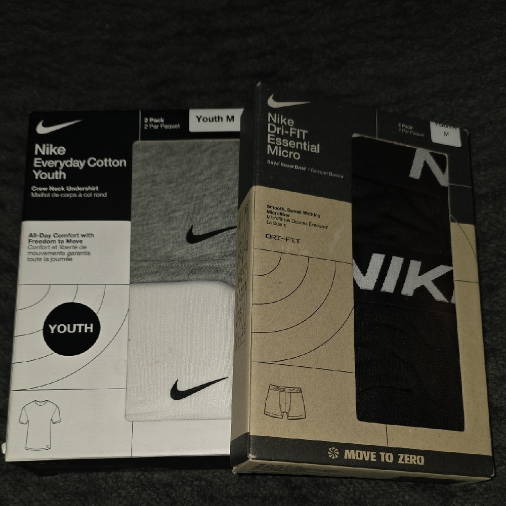 Nike Youth Gray and White Undershirt with Black Dri-FIT Socks